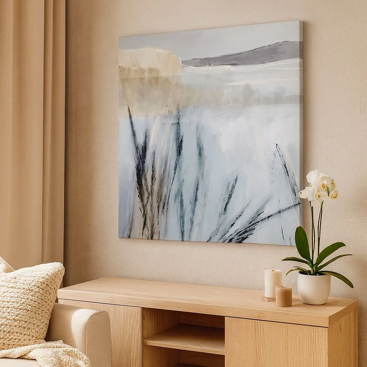 Impression sur toile - Image sur toile - Champs d'hiver - 30x30 cm