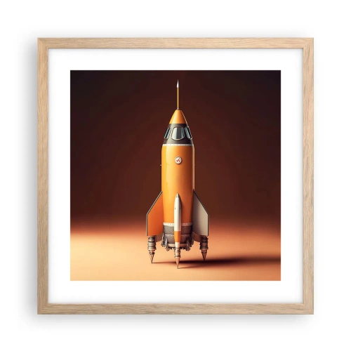 Affiche dans un chêne clair - Poster - Ça commence par un rêve - 40x40 cm