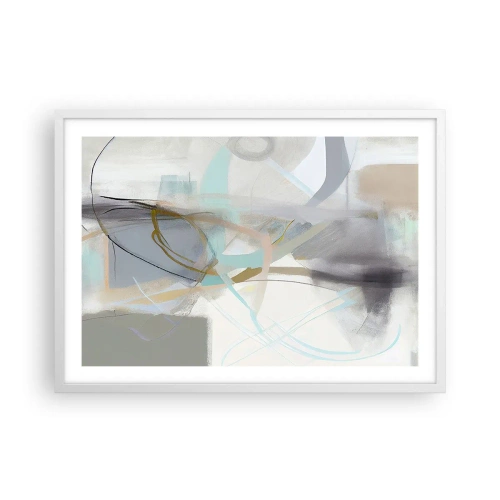 Affiche dans un cadre blanc - Poster - Abstraction brumeuse - 70x50 cm