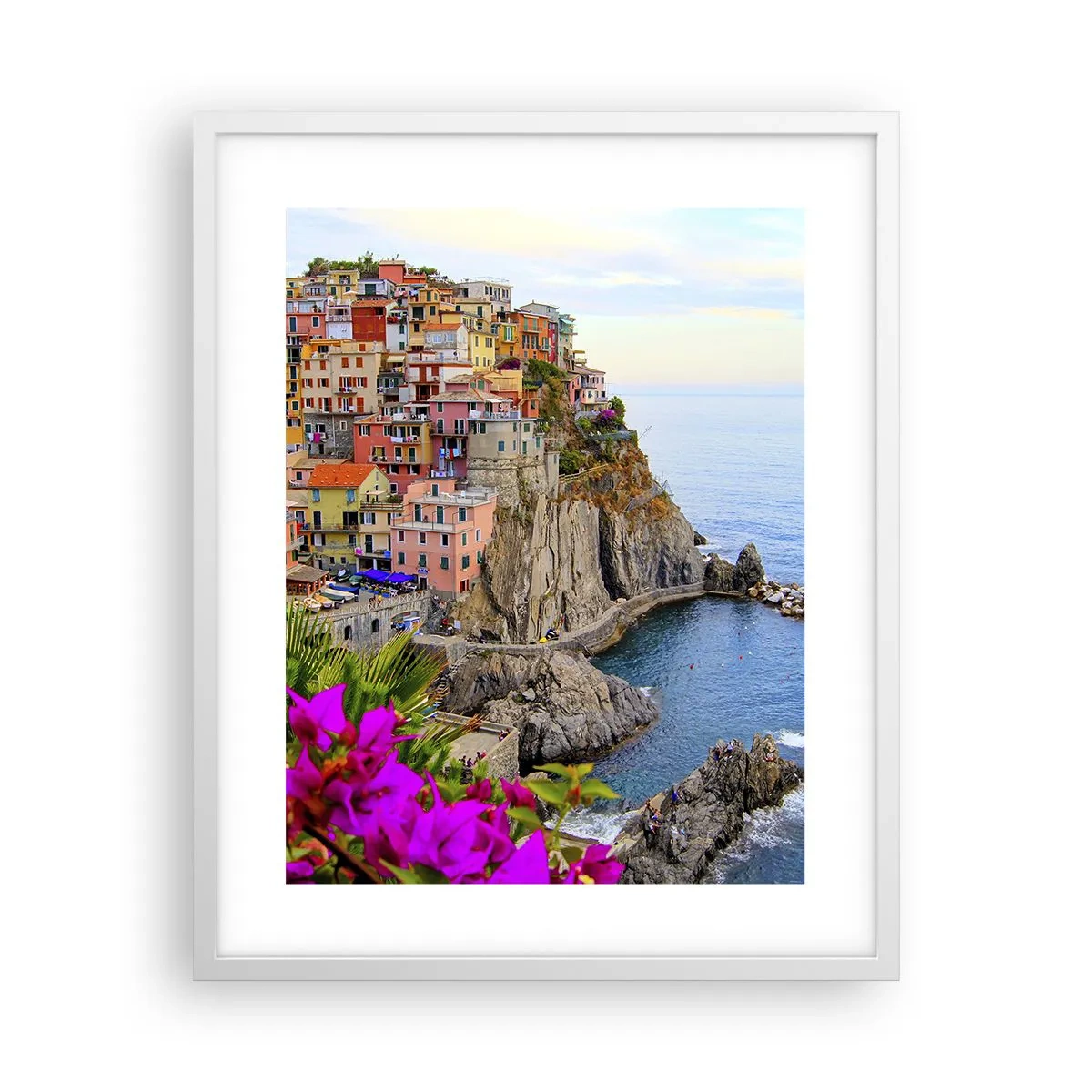 Affiche dans un cadre blanc - Poster - La ville qui rit - 40x50 cm