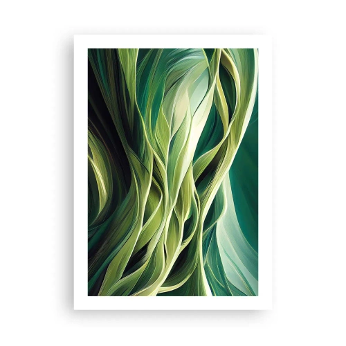 Affiche - Poster - Une composition abstraite de formes organiques et vertes. - 50x70cm - Jeu de vert abstrait - Décoration murale moderne pour le salon et la chambre ARTTOR
