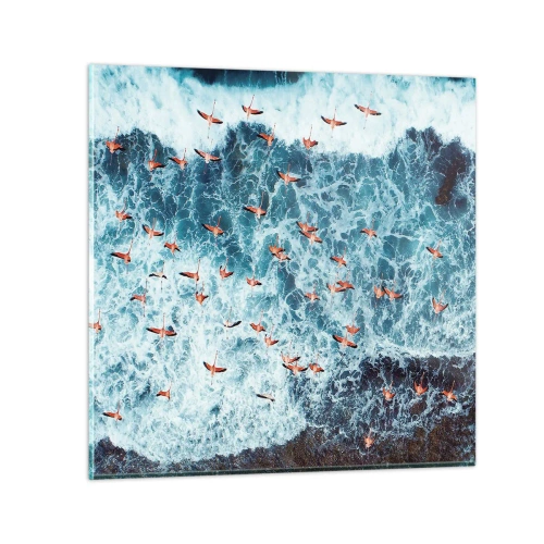 Impression sur verre - Image sur verre - Défilé du bord de mer - 60x60 cm