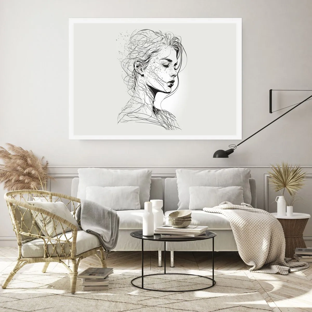 Affiche - Poster - Portrait en pensée - 50x40 cm