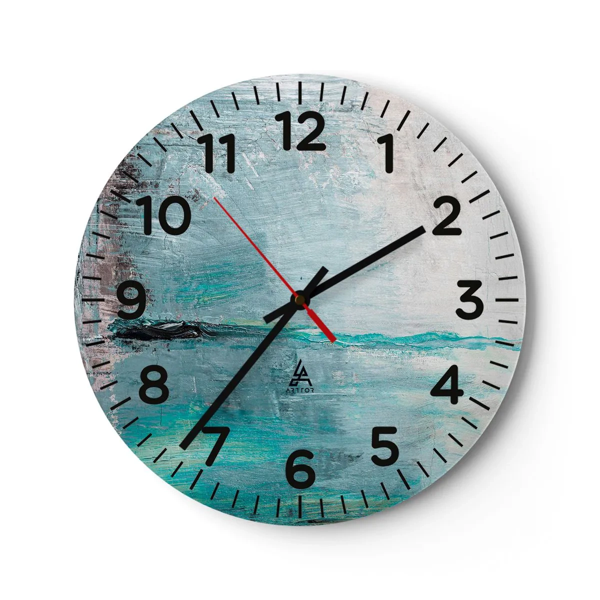 Horloge murale - Pendule murale - Horizontalement en bleu - 40x40 cm