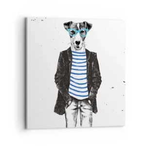 Impression sur toile - Image sur toile - Un charme de chien - 70x70 cm