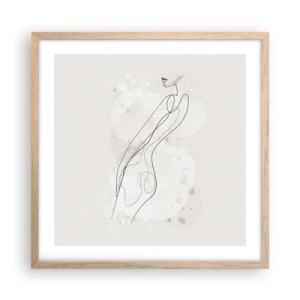 Affiche dans un chêne clair - Poster - Trompe l'oeil - 50x50 cm