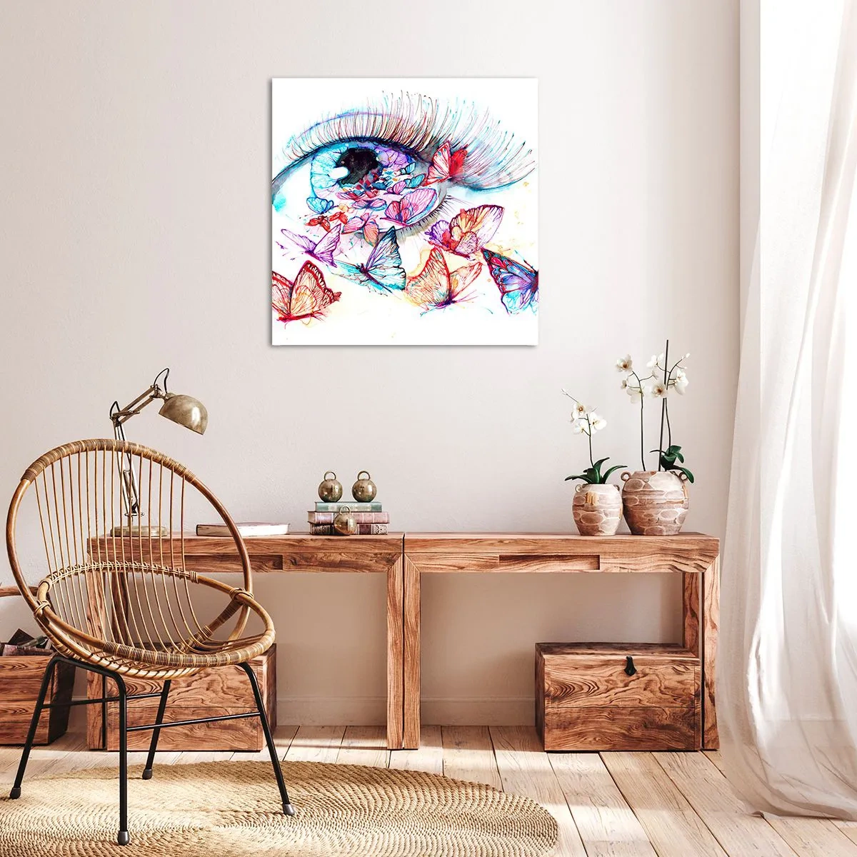 Impression sur toile - Image sur toile - Charme des yeux de conte de fées - 60x60 cm
