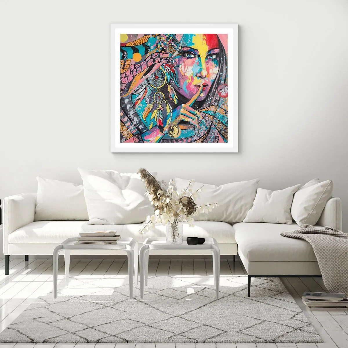 Affiche dans un cadre blanc - Poster - Taisez-vous jusqu'à ce que vous compreniez - 40x40 cm