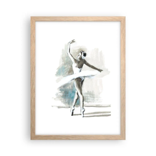 Affiche dans un chêne clair - Poster - Enchantement du cygne - 30x40 cm