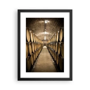 Affiche dans un cadre noir - Poster - Dans un sous-sol en brique - 30x40 cm
