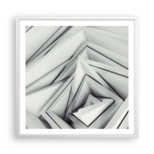 Affiche dans un cadre blanc - Poster - Bourgeon d’angles vifs - 60x60 cm