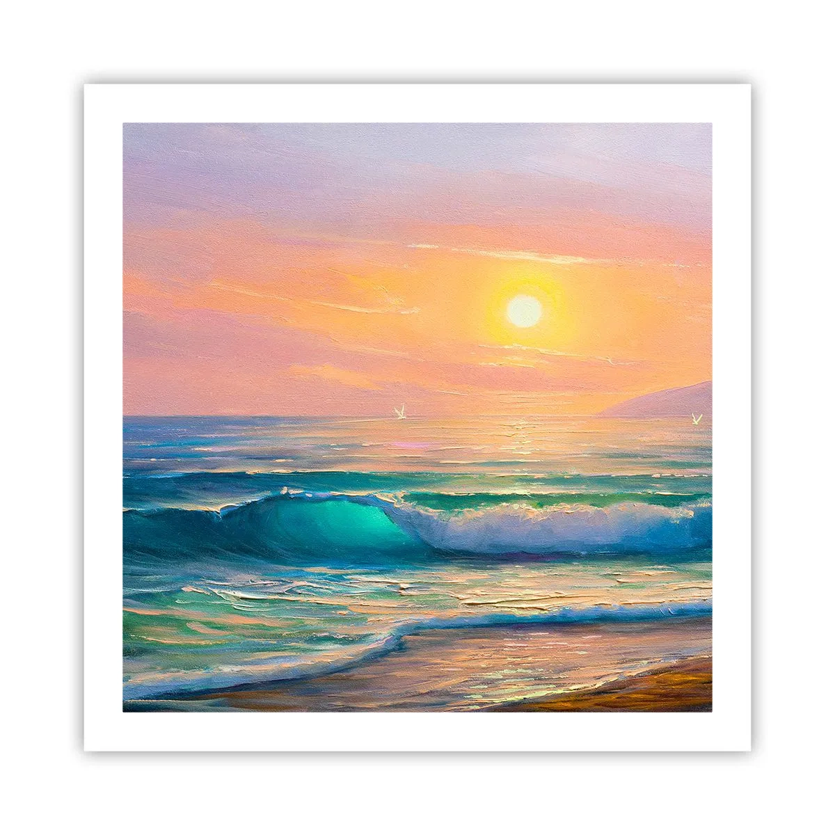 Affiche - Poster - Le chant turquoise des vagues - 60x60 cm
