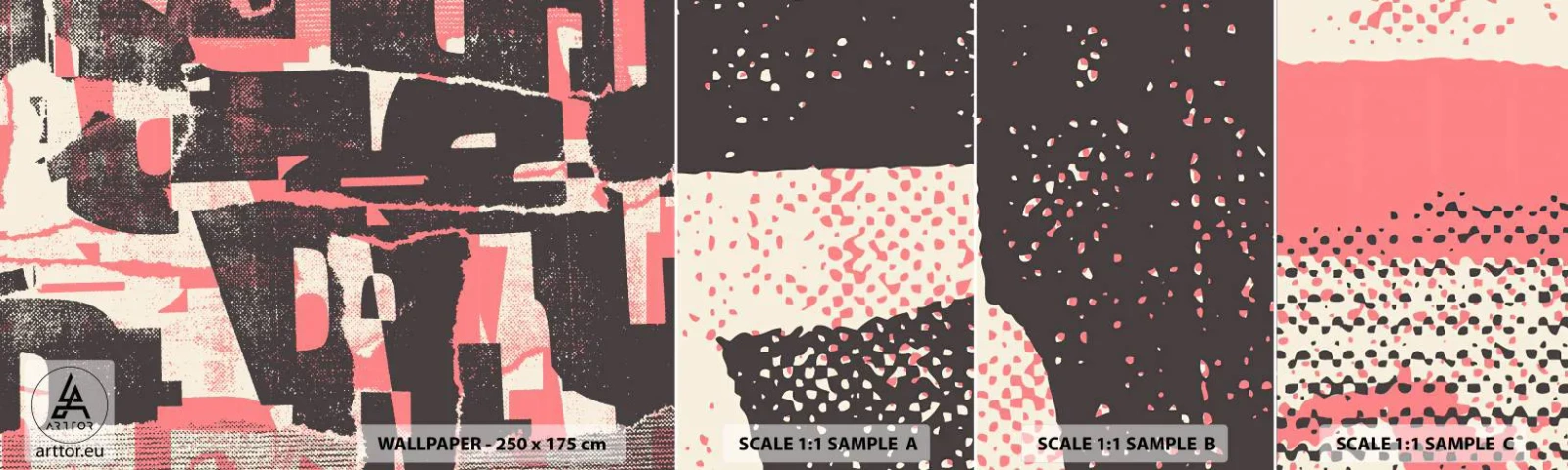 Échantillon de Papier Peint Autocollant Deluxe Sticker - Tout ce tapage - Collage, Vieilli, Morceau - 100x30 cm