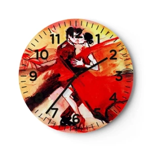 Horloge murale - Pendule murale - Le rythme violet de la passion - 30x30 cm