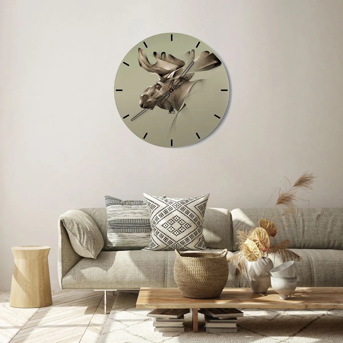 Horloge murale - Pendule murale - La douce force de la paix - 30x30 cm