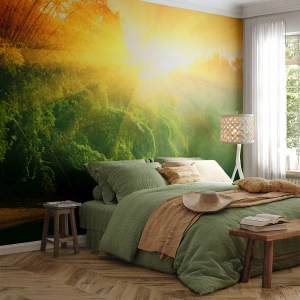 Papier Peint Autocollant Deluxe Sticker - Se noyer au soleil et à l'ombre - Tropiques, Paysage, Soleil - 500x350 cm