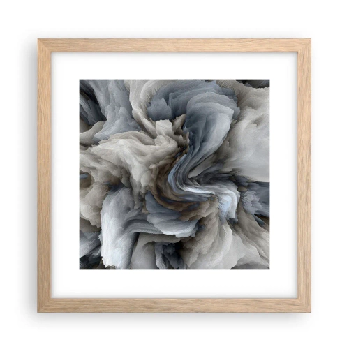 Affiche dans un chêne clair - Poster - Pierre et fleur - 30x30 cm