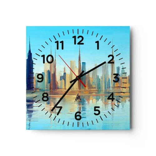 Horloge murale - Pendule murale - Une métropole ensoleillée - 30x30 cm