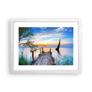 Affiche dans un cadre blanc - Poster - Bonsoir! - 40x30 cm