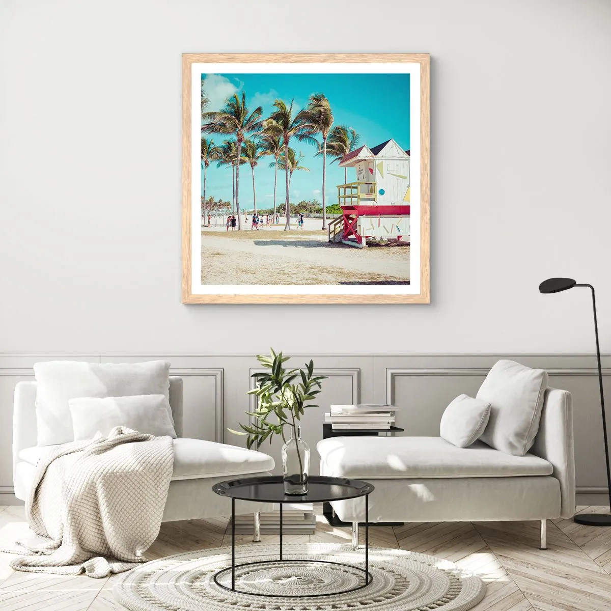 Affiche dans un chêne clair - Poster - Une belle journée devant toi - 30x30 cm