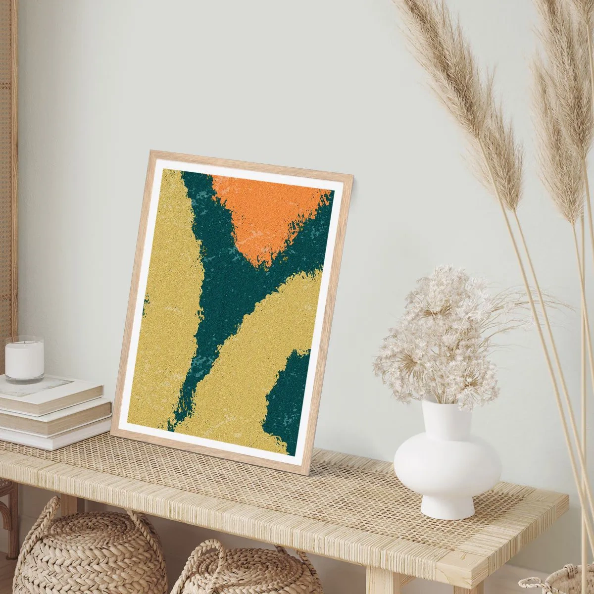 Affiche dans un chêne clair - Poster - Abstraction – mouvement lent - 40x50 cm