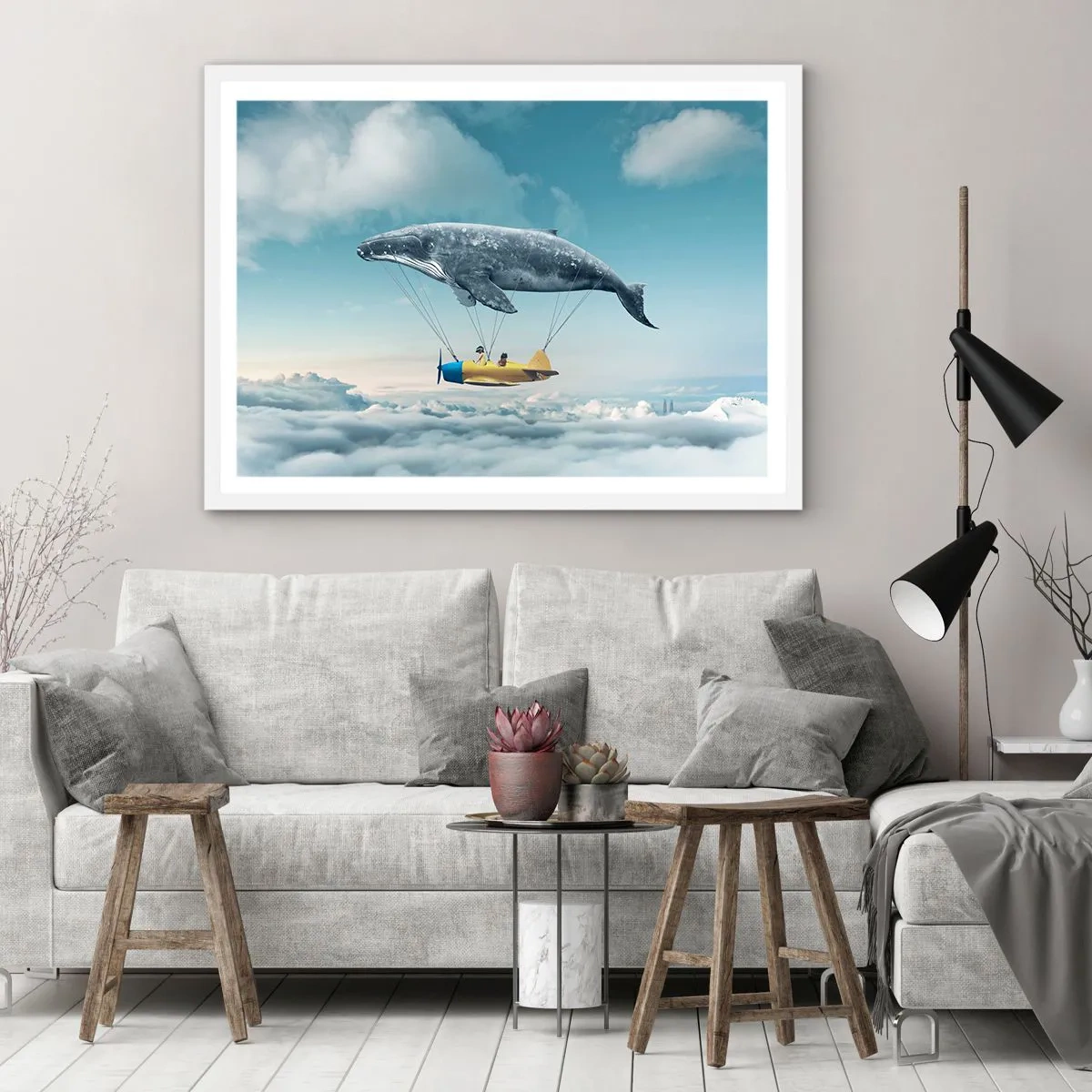 Affiche dans un cadre blanc - Poster - Pourquoi pas? - 50x40 cm