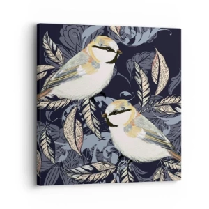 Impression sur toile - Image sur toile - Babillement jaune et bleu - 30x30 cm