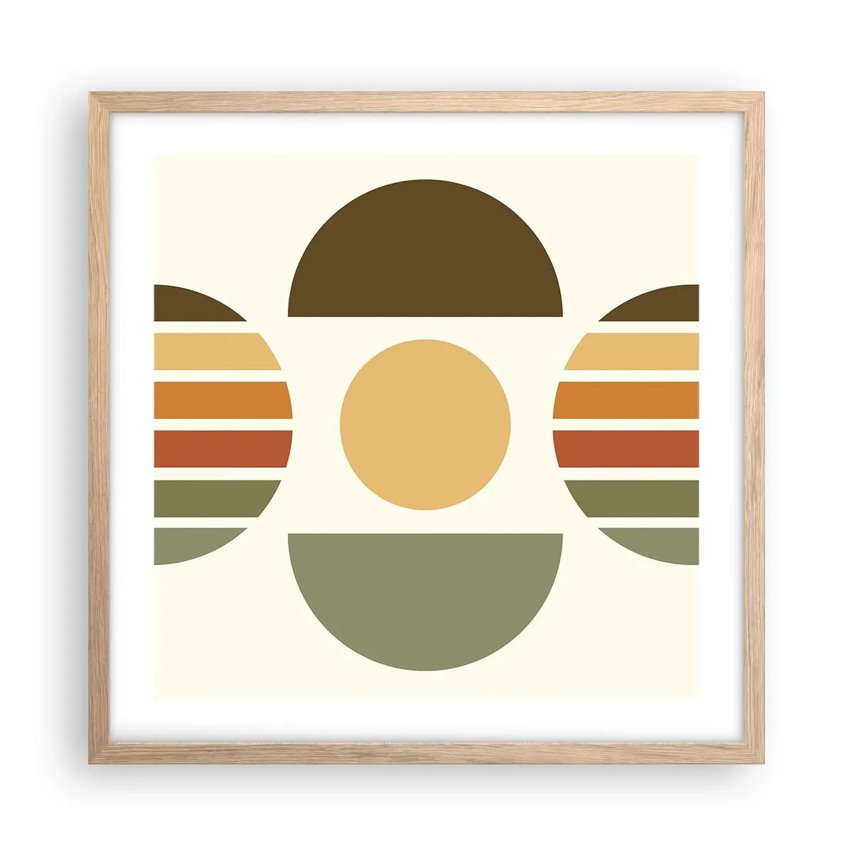 Affiche dans un chêne clair - Poster - Dans les coulaurs de la terre - 50x50 cm