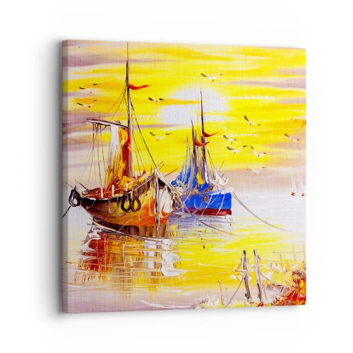 Impression sur toile - Image sur toile - Un repos bien mérité au port - 30x30 cm