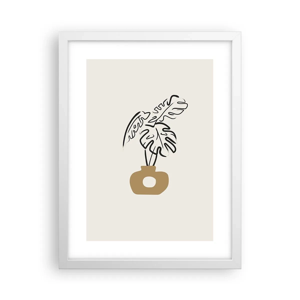 Affiche dans un cadre blanc - Poster - Monstera – décoration de la maison - 30x40 cm