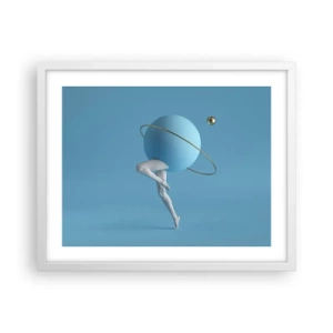 Affiche dans un cadre blanc - Poster - Et les planètes deviennent folles - 50x40 cm