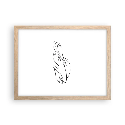 Affiche dans un chêne clair - Poster - Bon contact - 40x30 cm