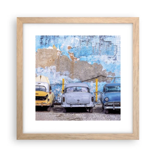 Affiche dans un chêne clair - Poster - Rencontre de vétérans - 30x30 cm