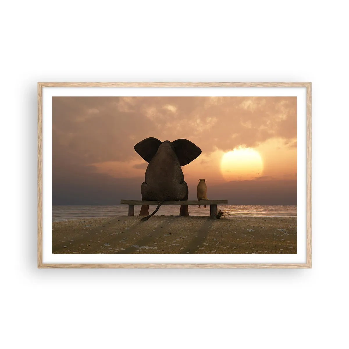 Affiche dans un chêne clair - Poster - C'est bon de garder le silence ensemble - 91x61 cm