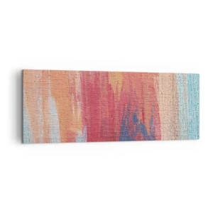 Impression sur toile - Image sur toile - Coups de pinceau abstraits et colorés - 140x50cm - Ecoulement de l'arc-en ciel - Décoration murale moderne pour le salon et la chambre ARTTOR