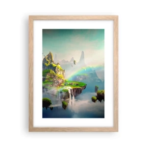Affiche dans un chêne clair - Poster - Au milieu des cieux - îles du bonheur - 30x40 cm
