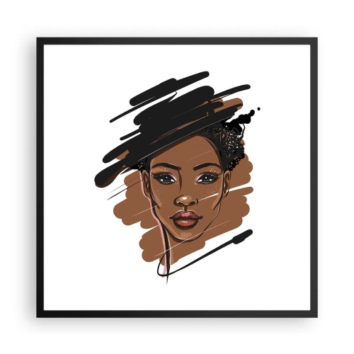 Affiche dans un cadre noir - Poster - Doux comme le chocolat - 60x60 cm
