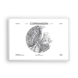 Affiche dans un cadre blanc - Poster - Anatomie de Copenhague - 100x70 cm