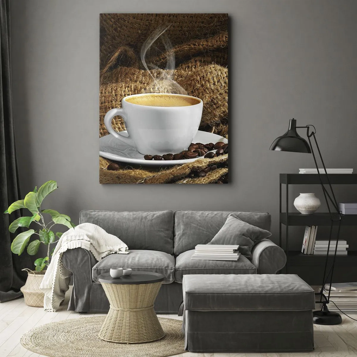 Impression sur toile - Image sur toile - L'odeur du moka et la densité du miel liquide - 65x120 cm