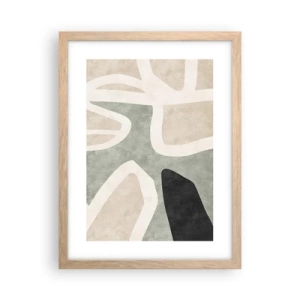 Affiche dans un chêne clair - Poster - Composition pour motif noir - 30x40 cm