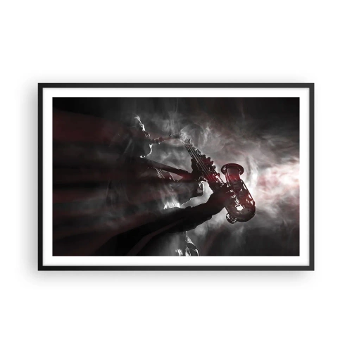 Affiche dans un cadre noir - Poster - Dans les brumes du jazz - 91x61 cm