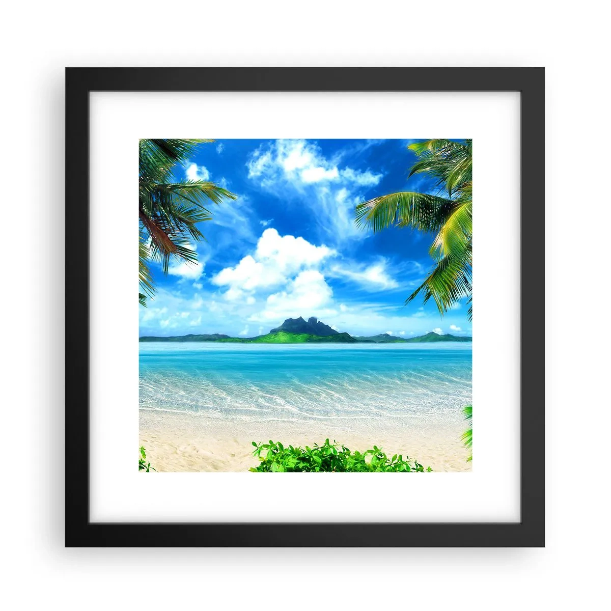 Affiche dans un cadre noir - Poster - L'azur des tropiques - 30x30 cm