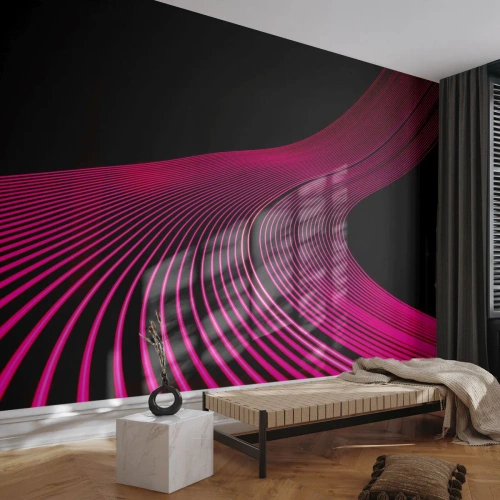 Papier peint sur mesure Autocollant Deluxe - Avenue de lumière - Lignes, Moderne, Néon