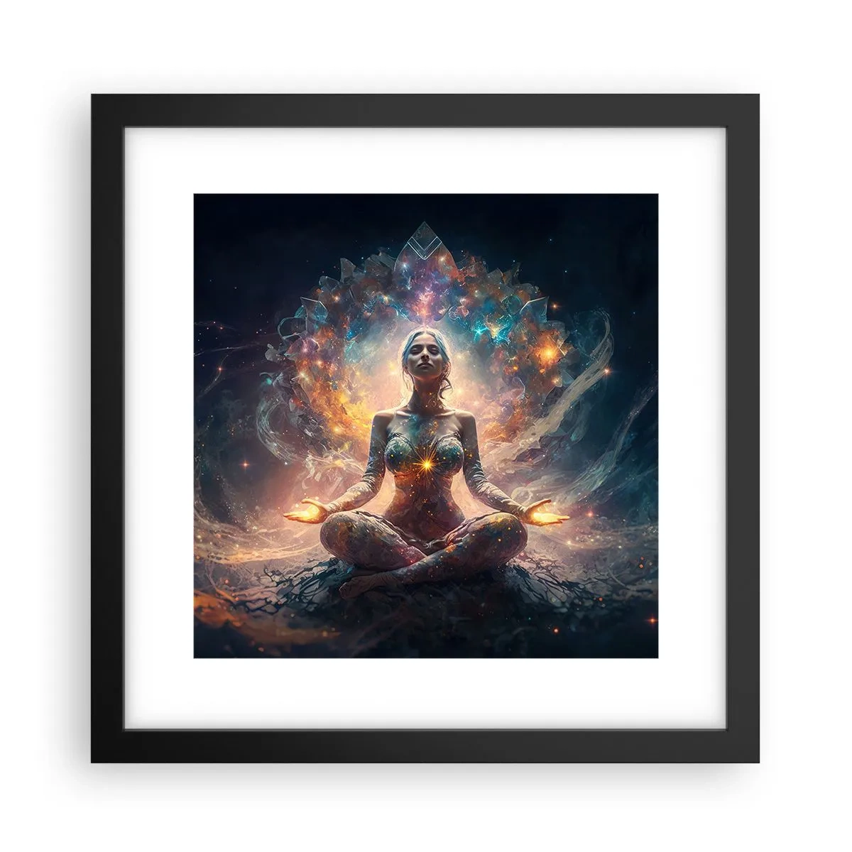 Affiche dans un cadre noir - Poster - Flux de bonne énergie - 30x30 cm