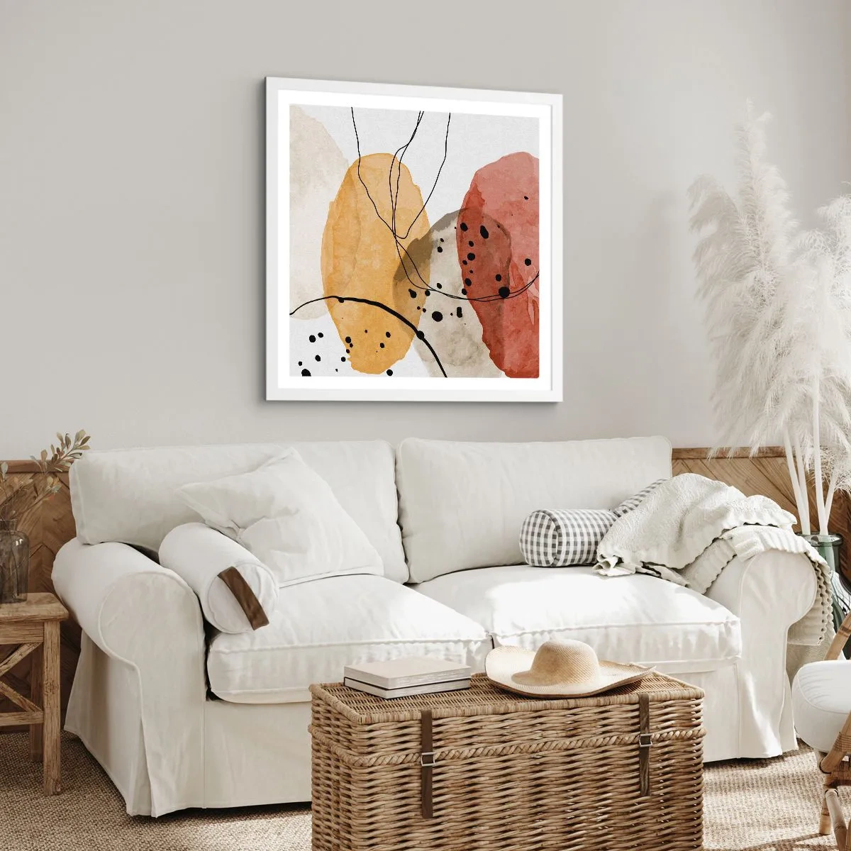 Affiche dans un cadre blanc - Poster - Léger et transparent comme l'air - 50x50 cm