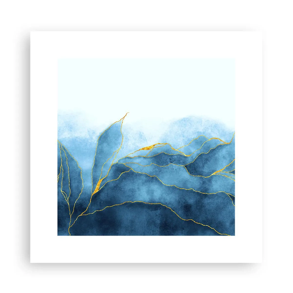 Affiche - Poster - Bleu doré - 30x30 cm