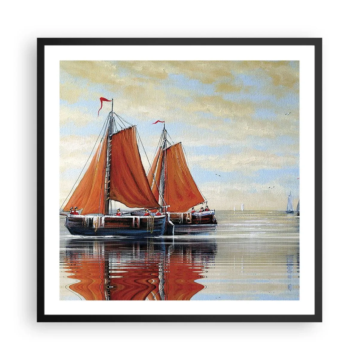 Affiche dans un cadre noir - Poster - He, navigue, marin - 60x60 cm