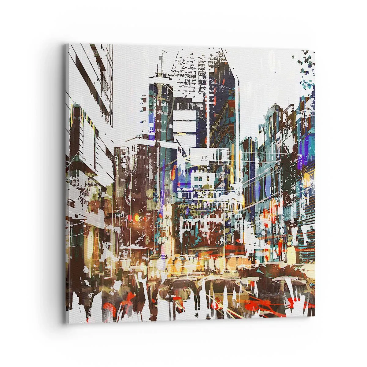 Impression sur toile - Image sur toile - Une ville chatoyante - 70x70 cm