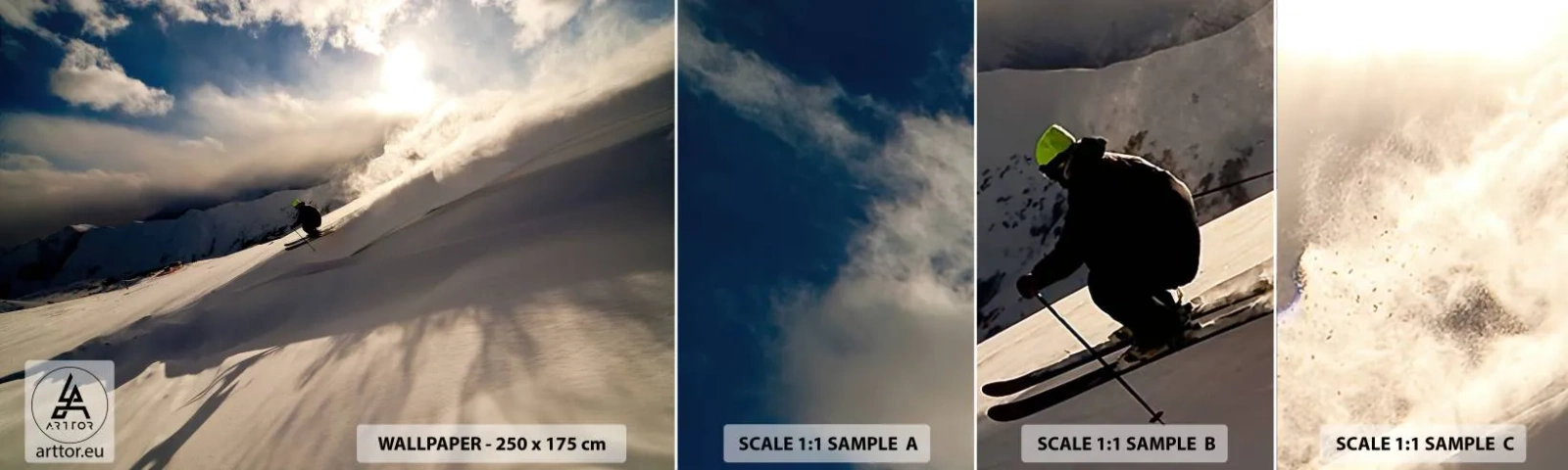 Échantillon de Papier Peint Autocollant Deluxe Sticker - Défi montagne accepté - Sports et loisirs, Montagnes, Alpes - 100x30 cm