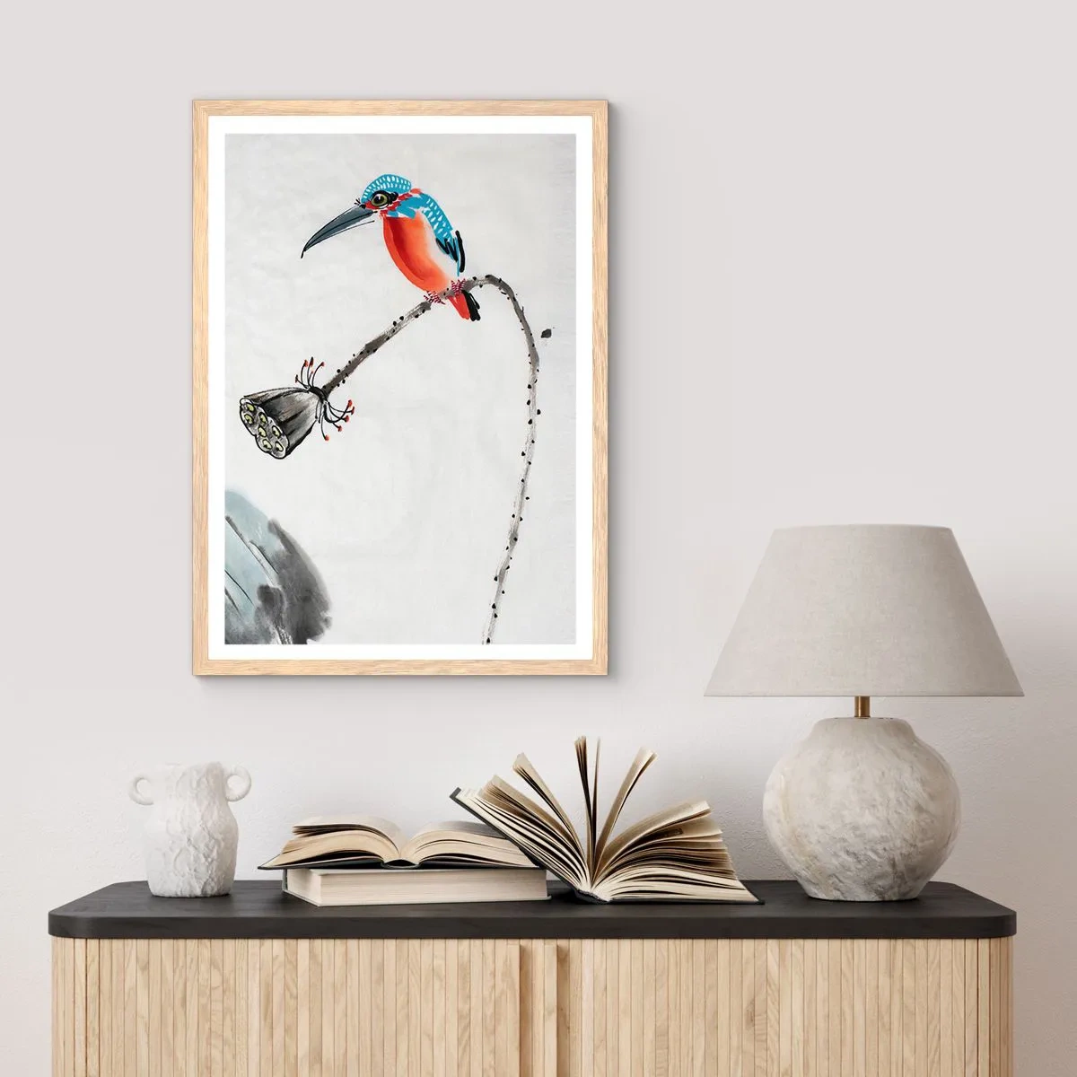 Affiche dans un chêne clair - Poster - La vie du champ - 70x100 cm